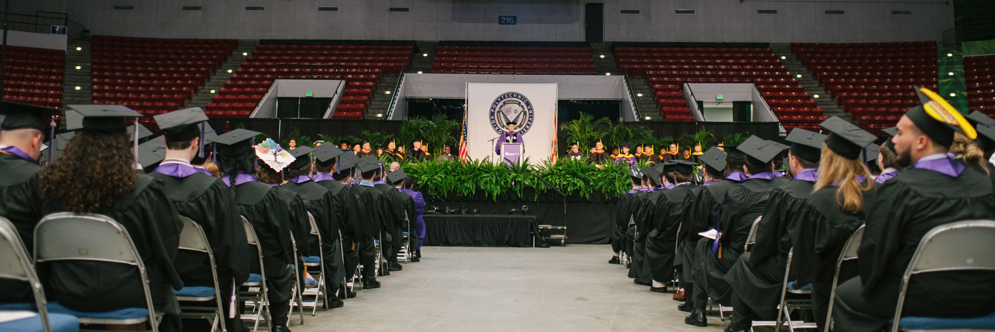 Graduates at commencement