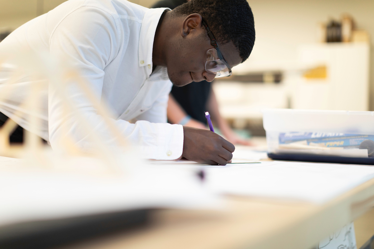 Student studying